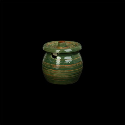 САХАРНИЦА 3,7 95мм 200мл с крышкой, слоновая кость+ зеленый "China Town" [HM05266-big]" фк8514