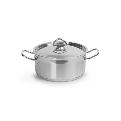 КАСТРЮЛЯ 3л нерж.тройное дно d=215 h=95, ИНДУКЦИЯ, LUXSTAHL кт147