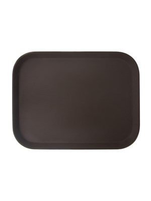 Поднос прорезиненный прямоугольный 410х300х25 мм коричневый [1216CT Brown] кт05