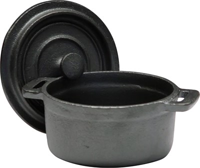 Кастрюля чугунная для запекания 220 мл с крышкой Luxstahl [НЕМ09] кт1504