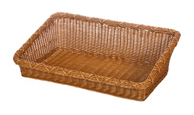 Корзинка пластиковая 600х400х90 мм прямоугольная коричневая [Brown 5533] кт308