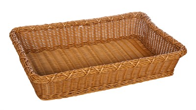 Корзинка пластиковая 600х400х120 мм прямоугольная коричневая [Brown 5534] кт309