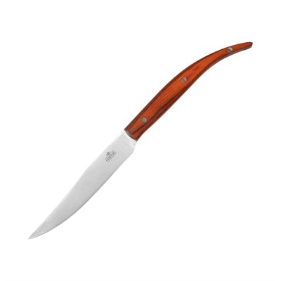 Нож для стейка 235 мм без зубцов Luxstahl коричневая ручка кт2534