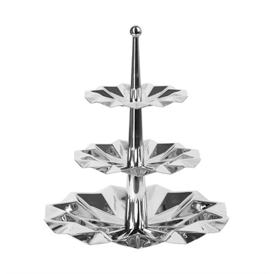 ЭТАЖЕРКА 3-х ярусная Оригами" d=165/210/300мм h=380мм нерж. ''Luxstahl''" кт9320