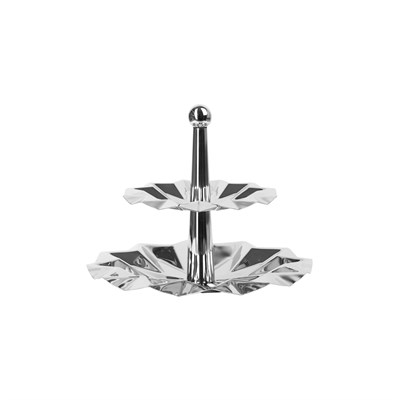 ЭТАЖЕРКА 2-х ярусная Оригами" d=165/210мм h=380мм нерж. ''Luxstahl''" кт9321