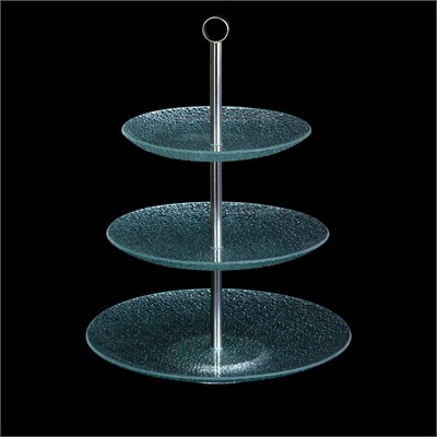 ЭТАЖЕРКА 3-х ярусная круглая 8''/10''/11'' d=21/25/30см Corone Aqua"" кт0171