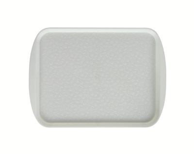Поднос столовый 415х305 мм с ручками жемчужно-белый мки086