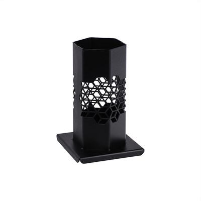 Подставка-стакан д/стол. приборов Шестигран. 10х10 см, h=16 см черный Luxstahl мки361/1