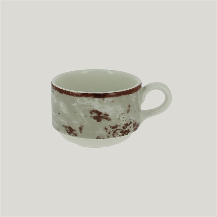 Чашка RAK Porcelain Peppery круглая штабелируемая 230 мл, серый цвет 1710 - фото 685