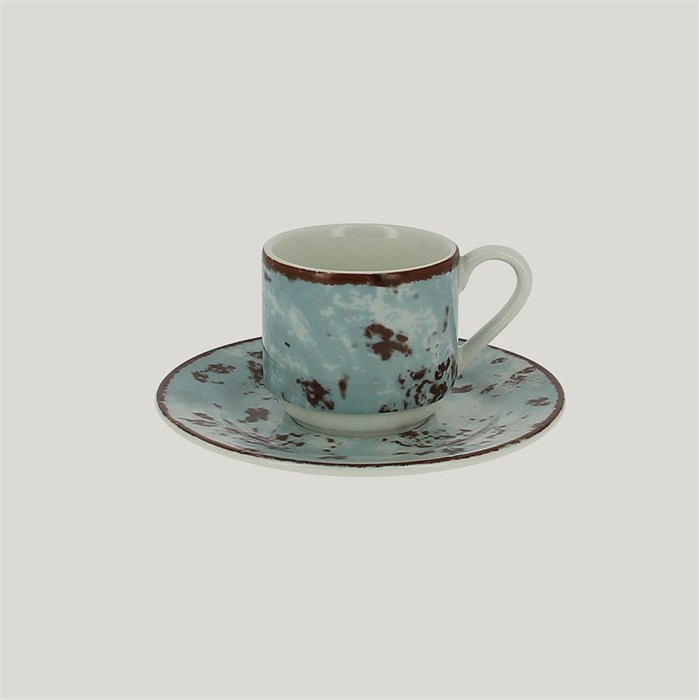 Блюдце RAK Porcelain Peppery для чашки 13 см, h 1,7 см, голубой цвет 1714 - фото 688