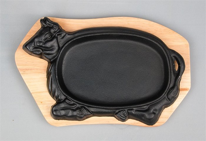 Блюдо для подачи "Корова", чугун, на деревянной подставке P.L. Proff Cuisine 14438 - фото 7069