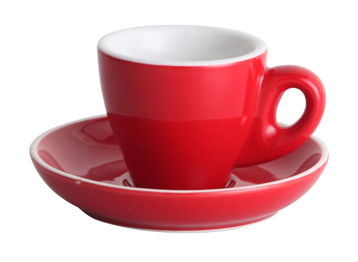 Чашка с блюдцем Barista (Бариста) 80 мл, красная, P.L. Proff Cuisine 16143 - фото 7384