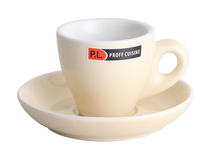 Чашка с блюдцем Barista (Бариста) 80 мл, бежевая, P.L. Proff Cuisine 16163 - фото 7396