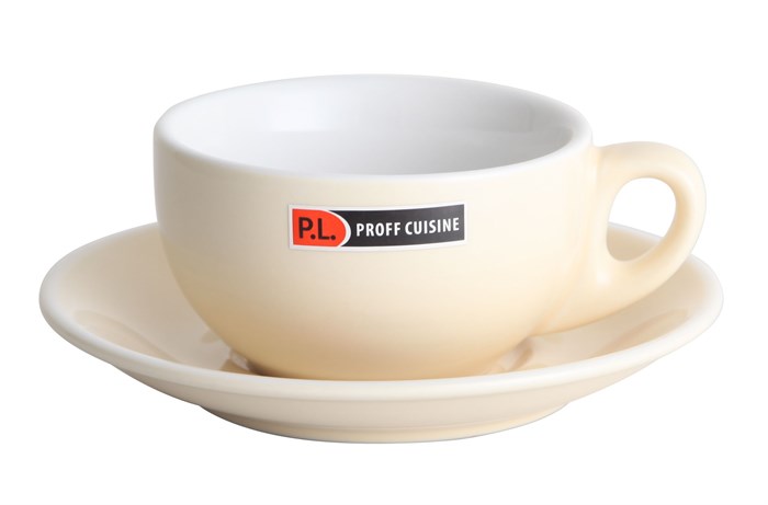 Чашка с блюдцем Barista (Бариста) 220 мл, бежевая, P.L. Proff Cuisine 16164 - фото 7397