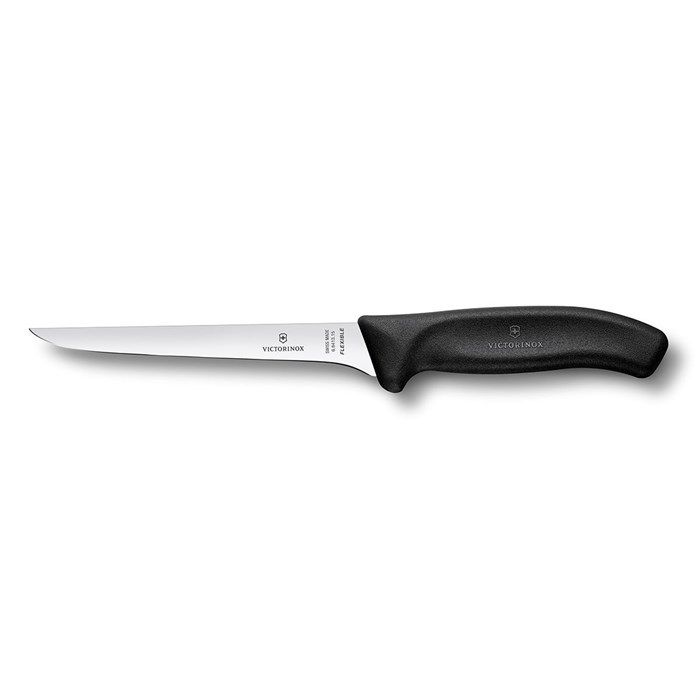 Нож обвалочный, гибкое лезвие 15 см, черный Victorinox в блистере 16943 - фото 7899