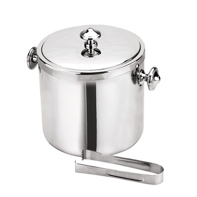 Ведерко для льда + щипцы, d 15 см, h 17 см, нержавейка, P.L. - BarWare & REG 95001240