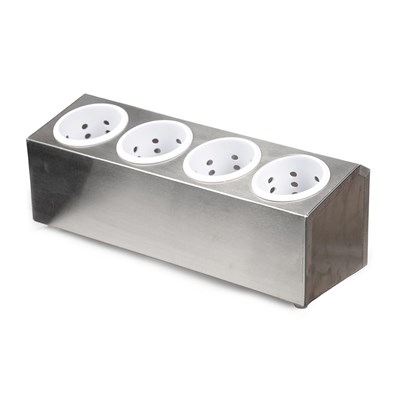 Подставка для столовых приборов (нержавейка) +пластик. стакан 4 отд., 51*15,6см, P.L. Proff Cuisine 92000118