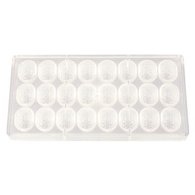 Пластиковая форма "Овал с узором" 24 ячейки 34*25*23 мм, P.L. Proff Cuisine 81270026