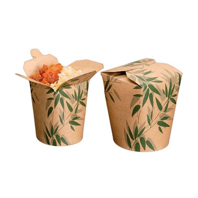 Коробка картонный Feel Green для лапши, 480 мл, d 8 см, h 9 см, СВЧ, 50 шт/уп, Garcia de Pou 81210126