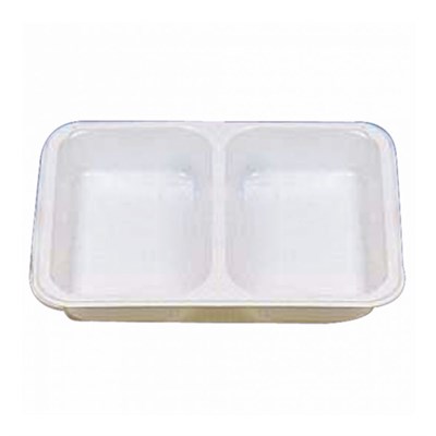 Контейнер двухсекционный, белый, СВЧ, 22,5*17,5*4,5 см, PP, 125 шт/уп (крышка 81210078) 81210319