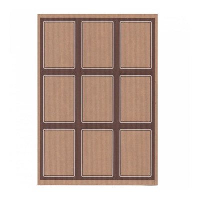 Этикетка бумажная самоклеящаяся крафт, 6,3*9 см, 9 наклеек на листе А4, 100 л/уп, Garcia de Pou 81210680