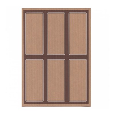 Этикетка бумажная самоклеящаяся крафт, 6,2*13,5 см, 6 наклеек на листе А4, 100 л/уп, Garcia de Pou 81210682