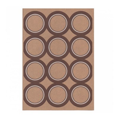 Этикетка бумажная самоклеящаяся крафт, d 6,4 см, 12 наклеек на листе А4, 100 л/уп, Garcia de Pou 81210686