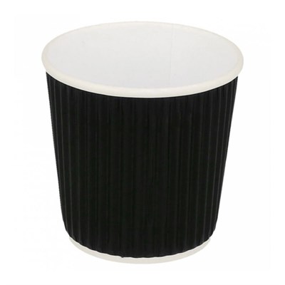Стакан с двойными стенками для горячих напитков 120 мл,черный, гофр.картон,(1упаковка=40 шт) GP 81210437