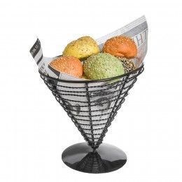 Корзинка конусная для картофеля фри, 18*17,5 см, черная, сталь 81210327