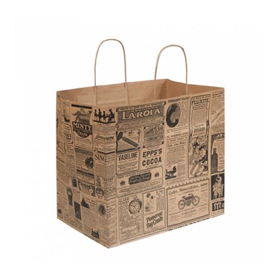 Пакет бумажный с ручками "Газета" 32+21*28,5 см, крафт-бумага, 1 шт, Garcia de Pou 81211429
