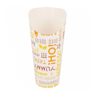 Контейнер картонный вертикальный для фри, снеков "PAROLE" 660 мл, Ø 8,5*18 см 50шт/уп, Garcia de Pou 81210962