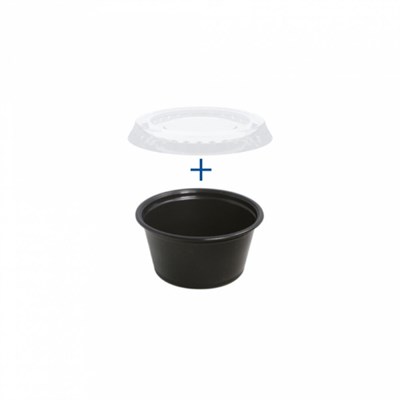 Соусник с крышкой одноразовый 60 мл, 6,2 см, черный РР, (50 шт) Garcia de PouИспания 81211200