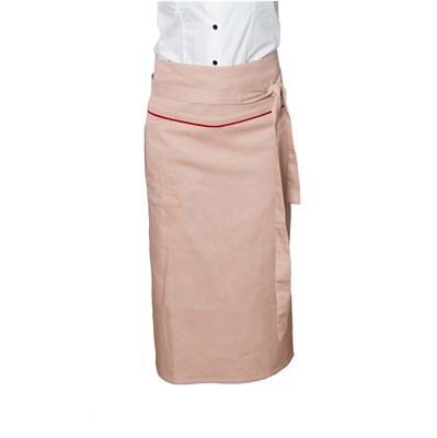 Фартук универсальный с отворотом из джинсовой бежевой ткани 81270195