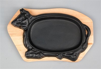 Блюдо для подачи "Корова", чугун, на деревянной подставке P.L. Proff Cuisine 81211107