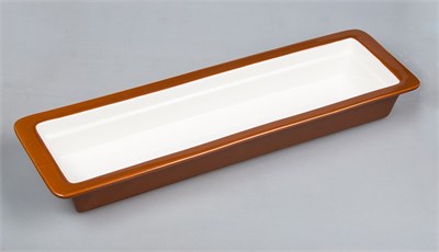 Гастроемкость 2/4-65 (52.5*16*6,5 см), коричневый борт, фарфор, P.L. Proff Cuisine 81243099