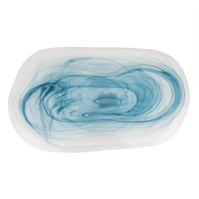 Тарелка-блюдо, матовое 21*11.5 см,  h=2 см,материал cтекло,серия "Blue Sunset" P.L. 81221717