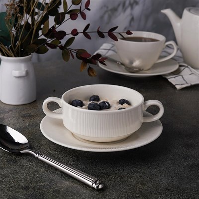 Бульонная пара 280 мл, фарфор "NOBLE" серия "NEO SILK" 81222382 / 81222373