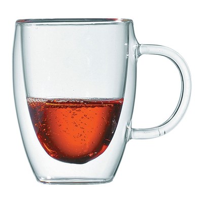 Кружка с ручкой 350 мл, термостойкое стекло, двойные стенки, P.L. Proff Cuisine 92000039