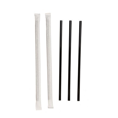 Трубочки для коктейля без изгиба черные 24 см, d 8 мм, в инд.бум.упаковке, 250 шт 81006416