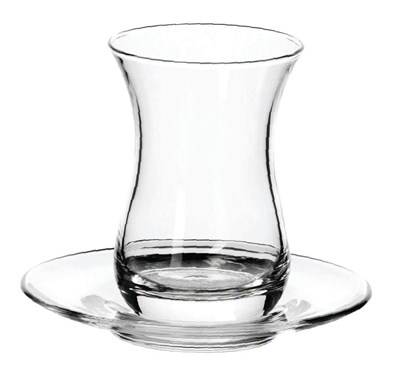 Стаканчик для чая + розетка Pasabahce 160 мл, h 95 мм, стекло ( продажа по 6 штук) 81201180