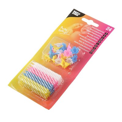 Свеча "День Рождения" с держателем 24 шт 81004420