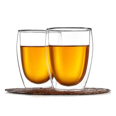 Стакан с двойными стенками "Ландыш", прозрачное стекло, 400 мл,PL 81272310