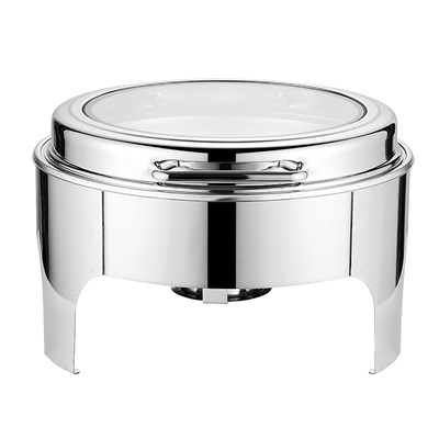 Мармит с откидной крышкой и обзорным стеклом,круглый, нержавейка,9л."Эконом"  SUNNEX - P.L. 81290192