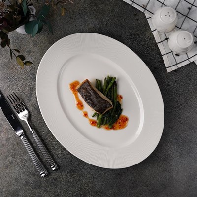 Блюдо овальное 33 см, фарфор "NOBLE" серия "NEO SILK" 81222357