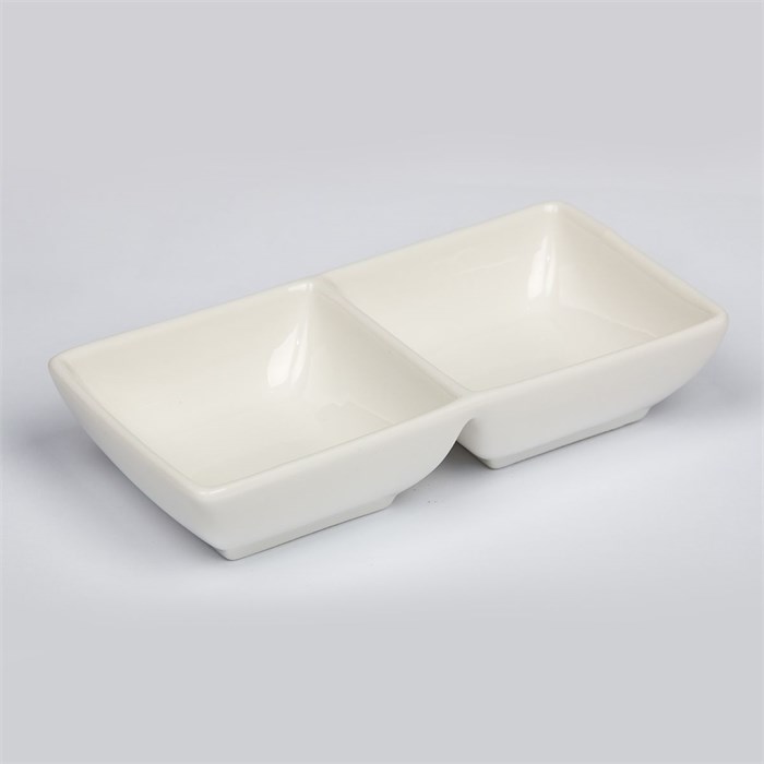 Соусник двойной 14*7*3 cм, 70*70 мл, фарфор, P.L. Proff Cuisine 21710 - фото 8919