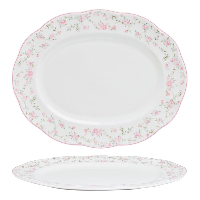 Блюдо овальное 34*27 cм,фарфор "NOBLE" серия "Retro Ritz-La Vie En Rose" 21843 - фото 8992