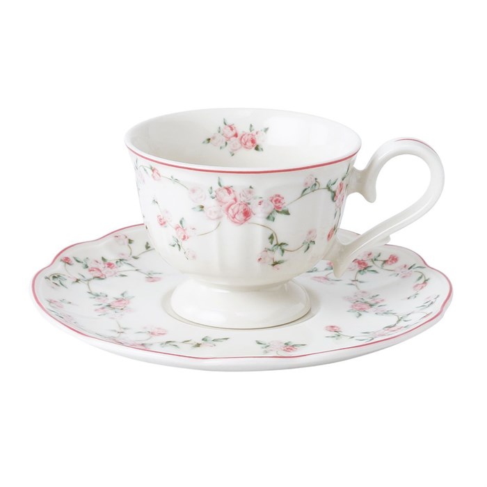 Чайная пара 200 мл,фарфор "NOBLE" серия "Retro Ritz-La Vie En Rose" 21849 - фото 8997