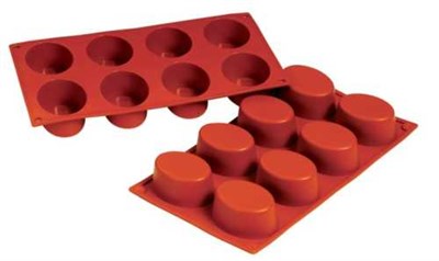 Форма силиконовая P.L. Proff Cuisine "Овал" 8 ячеек 75*55 мм, h 35 мм (30*17,5 см) 81200452