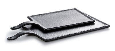 Блюдо,поднос меламиновый, черный 36,8*18,2*2,1см  P.L. 81290053