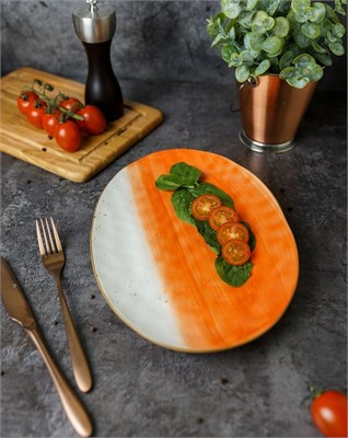 Блюдо овальное 30,5*21,5 см,фарфор,оранжевый цвет "The Sun" P.L. 81229820